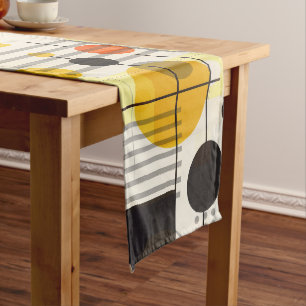 Colourful geometric shapes composition long table runner