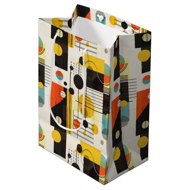 Colourful geometric shapes composition medium gift bag (Front Angled)