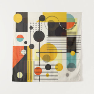 Colourful geometric shapes composition tapestry