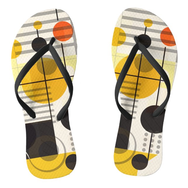 Colourful geometric shapes composition thongs (Footbed)