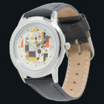 Colourful geometric shapes composition watch<br><div class="desc">Colourful circles,  squares,  and lines,  modern abstract artistic composition.</div>