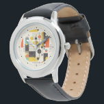 Colourful geometric shapes composition watch<br><div class="desc">Colourful circles, squares, and lines, modern abstract artistic composition.</div>