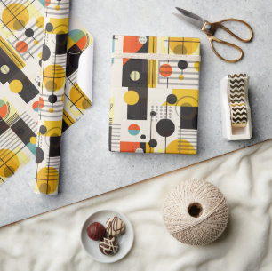 Colourful geometric shapes composition wrapping paper