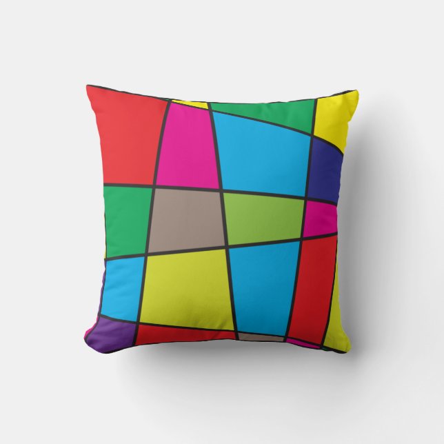 Colourful geometric shapes cushion (Front)