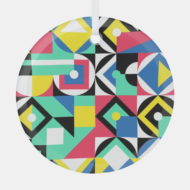 Colourful Geometric Shapes Decorative Ornament (Front)