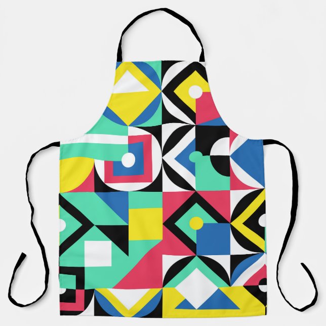 Colourful Geometric Shapes Decorative Ornament Apron (Front)