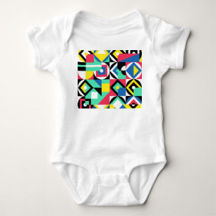 Colourful Geometric Shapes Decorative Ornament Baby Bodysuit