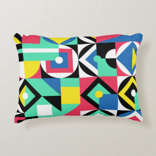 Colourful Geometric Shapes Decorative Ornament Cushion