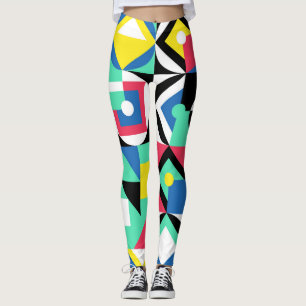 Colourful Geometric Shapes Decorative Ornament Leggings
