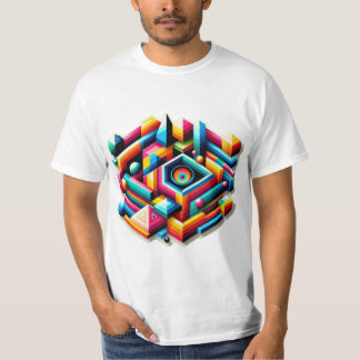 Colourful Geometric Shapes Design T-Shirt