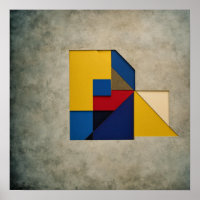 Colourful geometric shapes on a concrete backgroun