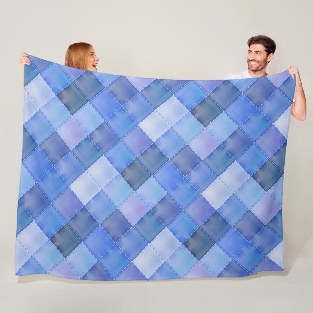 Colourful geometric shapes pattern 41 fleece blanket (In Situ)