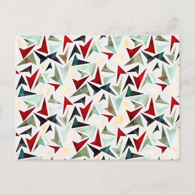 Colourful Geometric Shapes Pattern Postcard (Front)