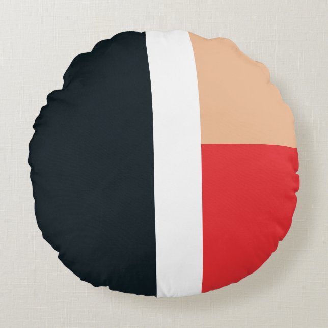 Colourful geometric shapes pattern round cushion (Front)