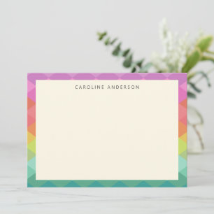 Colourful Geometric Shapes Rainbow Personalised    Card