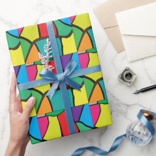 Colourful Geometric Shapes Wrapping Paper