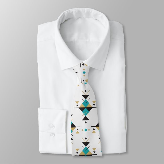 Colourful Geometric Southwestern Tribal Pattern Tie (Tied)
