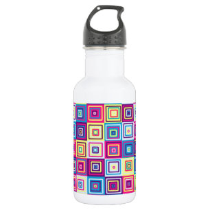 Colourful Geometric Squares 532 Ml Water Bottle