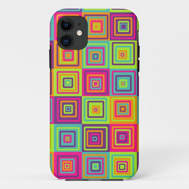 Colourful Geometric Squares Case-Mate iPhone Case (Back)