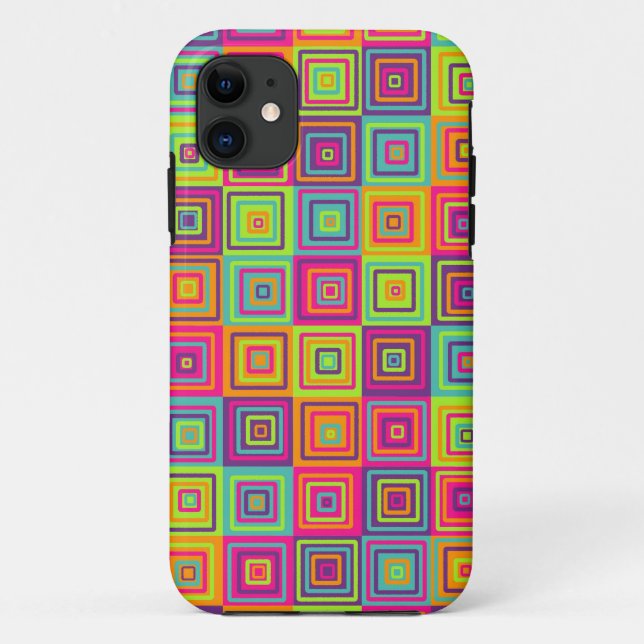 Colourful Geometric Squares Case-Mate iPhone Case (Back)