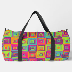 Colourful Geometric Squares Duffle Bag
