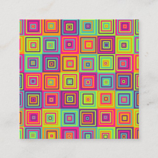 Colourful Geometric Squares Enclosure Card (Front)