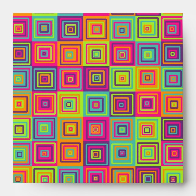 Colourful Geometric Squares Envelope (Front)