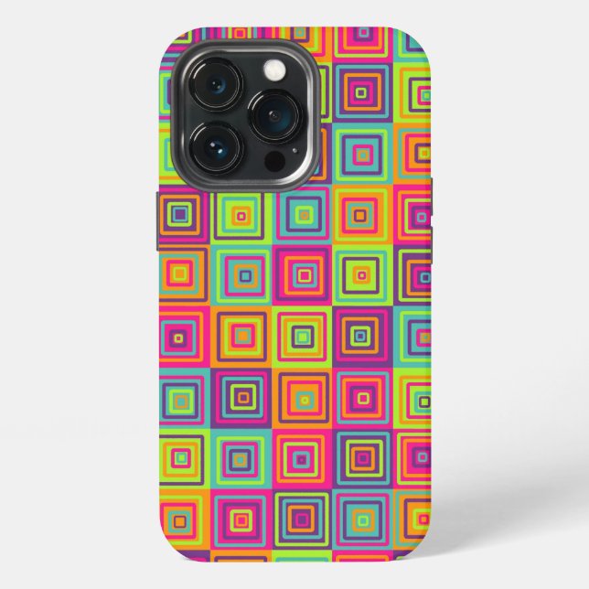 Colourful Geometric Squares iPhone Case (Back)