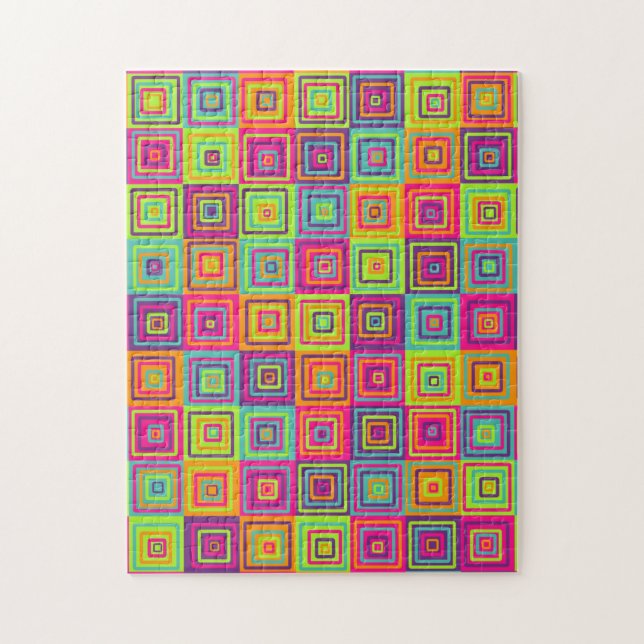 Colourful Geometric Squares Jigsaw Puzzle (Vertical)