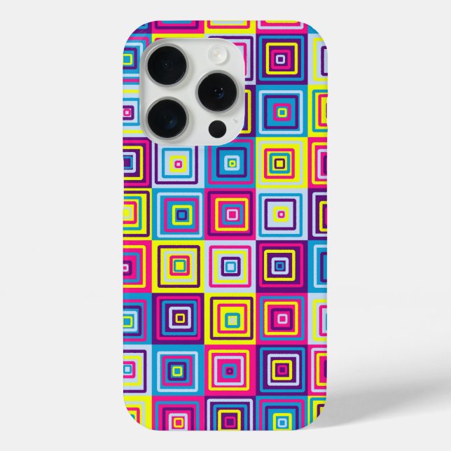 Colourful Geometric Squares Pattern Case-Mate iPhone Case (Back)