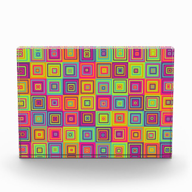 Colourful Geometric Squares Photo Block (Front)