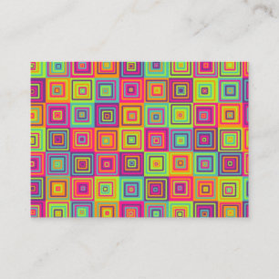 Colourful Geometric Squares Place Card
