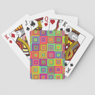 Colourful Geometric Squares Playing Cards