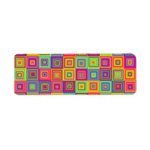 Colourful Geometric Squares Return Address Label