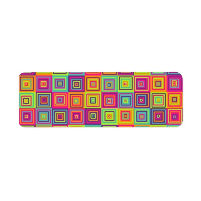 Colourful Geometric Squares Return Address Label (Front)