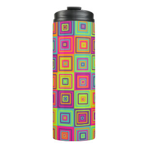 Colourful Geometric Squares Thermal Tumbler