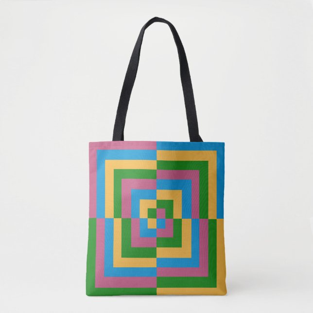 Colourful Geometric Squares  Tote Bag (Front)