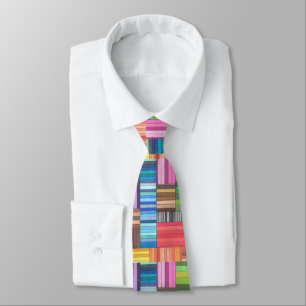 Colourful Geometric Striped Pattern in Rainbow  Tie