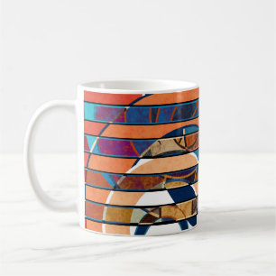 Colourful Geometric Stripes, Abstract Coffee Mug