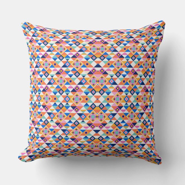 Colourful geometric throw pillow  (Front)