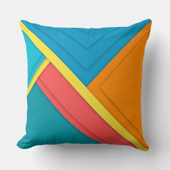 Colourful Geometric Throw Pillow (Front)