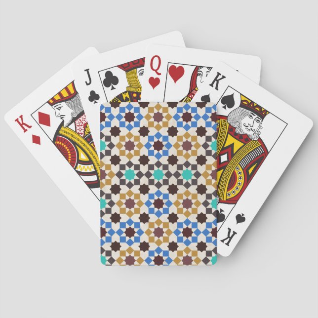 Colourful Geometric Tile Pattern Playing Cards (Back)