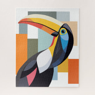 Colourful Geometric Toucan Bird Jigsaw Puzzle