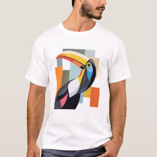 Colourful Geometric Toucan Bird  T-Shirt