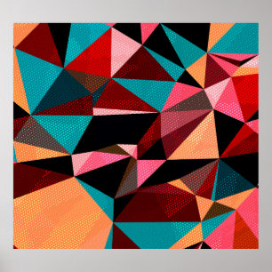 Colourful Geometric Triangle Abstract Poster