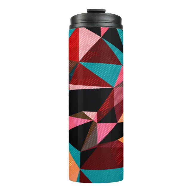 Colourful Geometric Triangle Abstract Thermal Tumbler (Front)