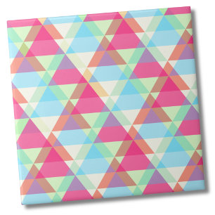 Colourful Geometric Triangle Pattern Ceramic Tile