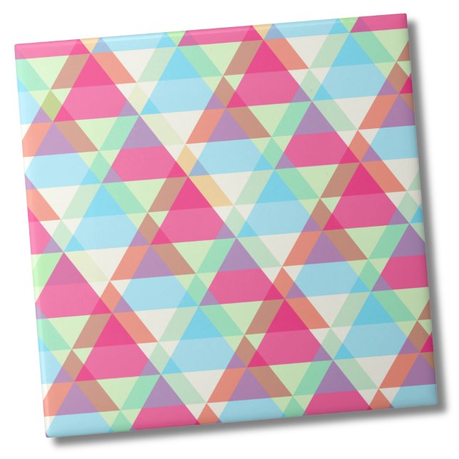Colourful Geometric Triangle Pattern Ceramic Tile (Modern Contemporary Colorful Geometric Pattern Ceramic Tile)