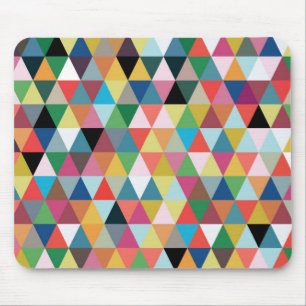 Colourful Geometric Triangle Patterned Mousepad