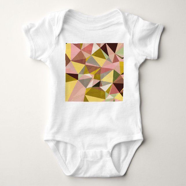 Colourful Geometric Triangles Abstract Texture. Baby Bodysuit (Front)